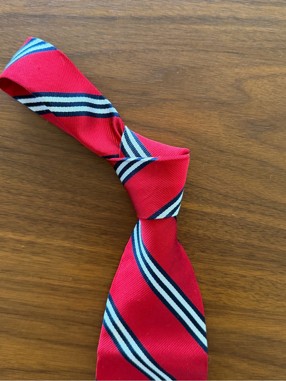 Brooks Brothers Red Striped Tie with Navy and White Accents